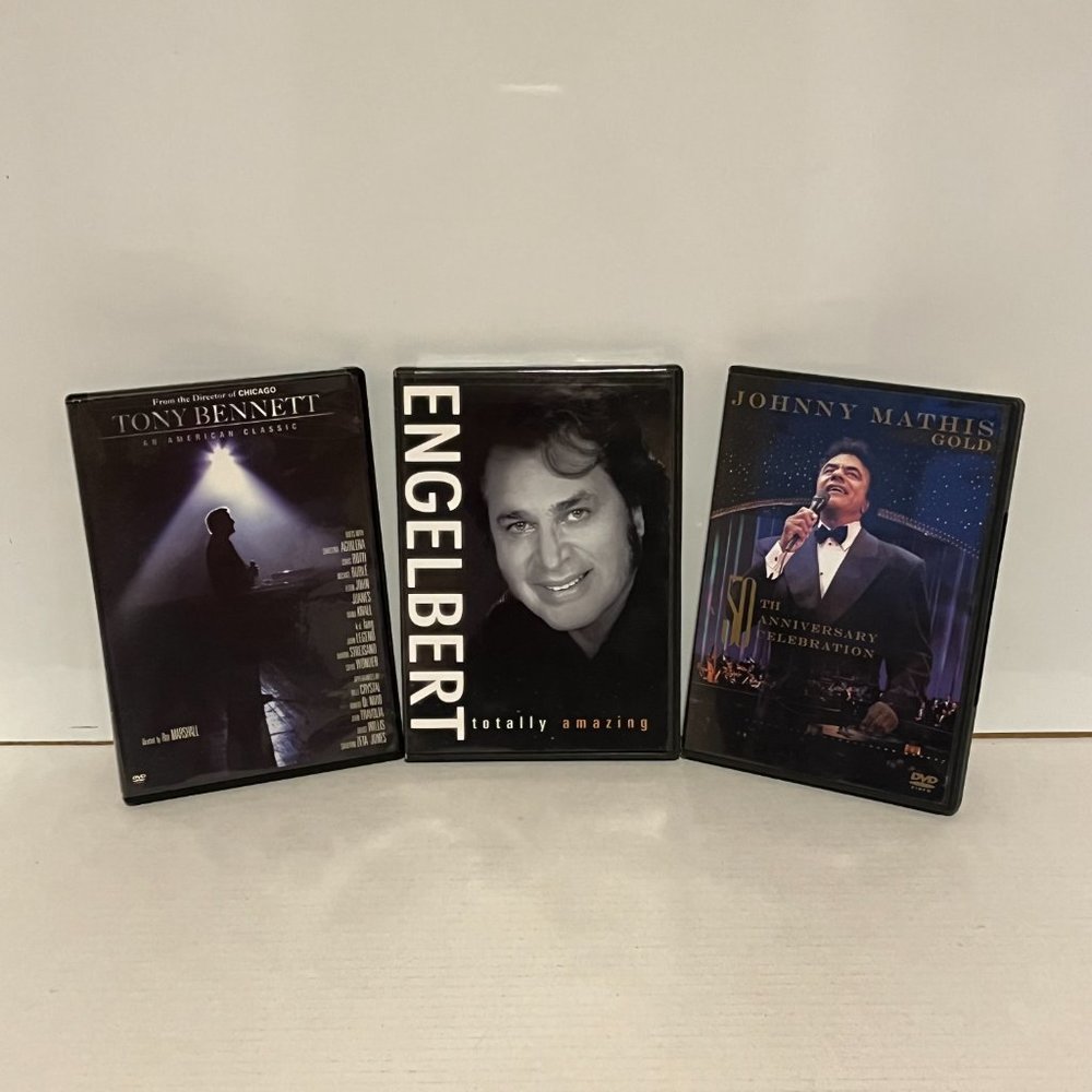 JOHNNY MATHIS, ENGELBERT & TONY BENNETT/LOT OF 3 DVD'S/Preowned